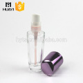 30ml clear glass foundation cosmetic lotion bottle with purple cap